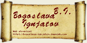 Bogoslava Ignjatov vizit kartica